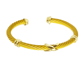 DY Inspired Colored Cable Cuff with Gold Accent - in Multiple Colors