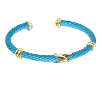 DY Inspired Colored Cable Cuff with Gold Accent - in Multiple Colors