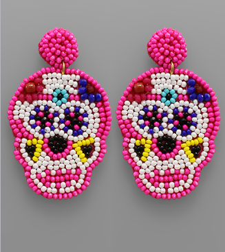 Skull Bead Earrings in Multiple Colors