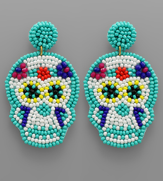 Skull Bead Earrings in Multiple Colors