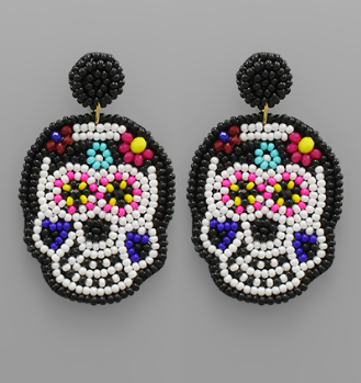 Skull Bead Earrings in Multiple Colors