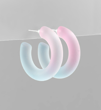 Acrylic Two-tone Hoop Earrings