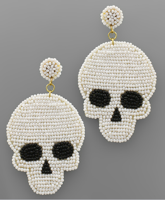 Beaded Skull Earrings