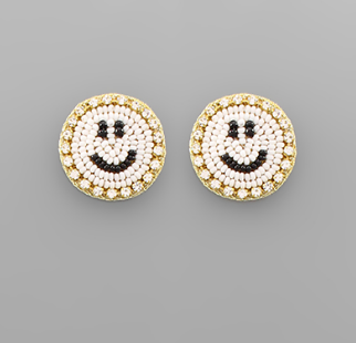 Beaded Smiley Face Earrings