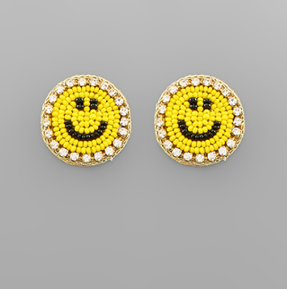 Beaded Smiley Face Earrings