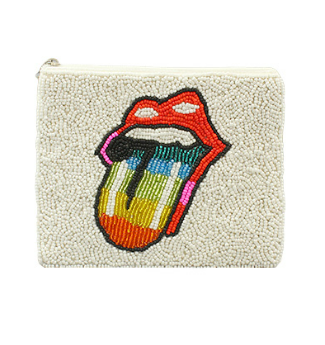 Rolling Stones Beaded Pouch