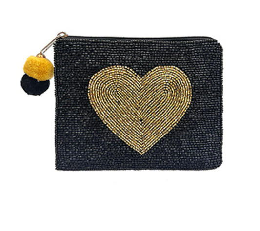 Heart Beaded Pouch