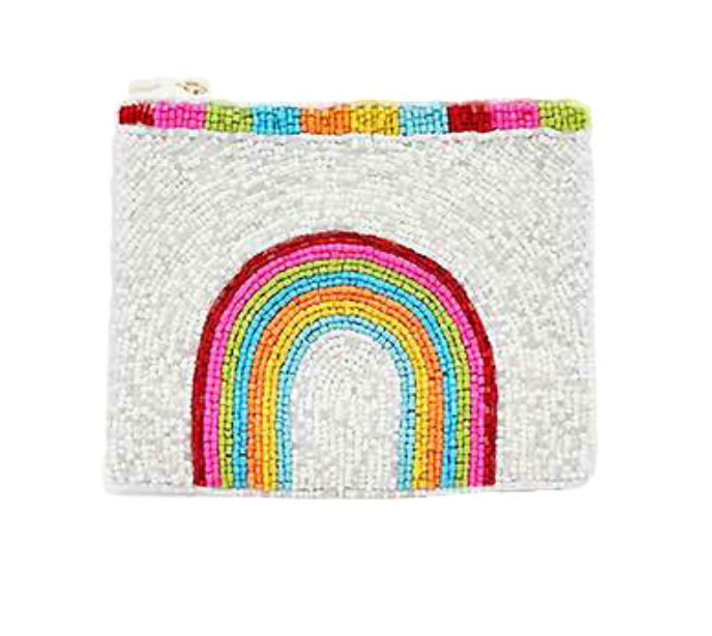 Rainbow Beaded Pouch