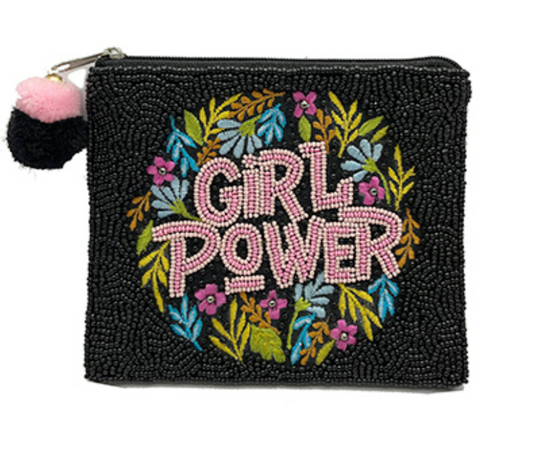 Girl Power Beaded Pouch