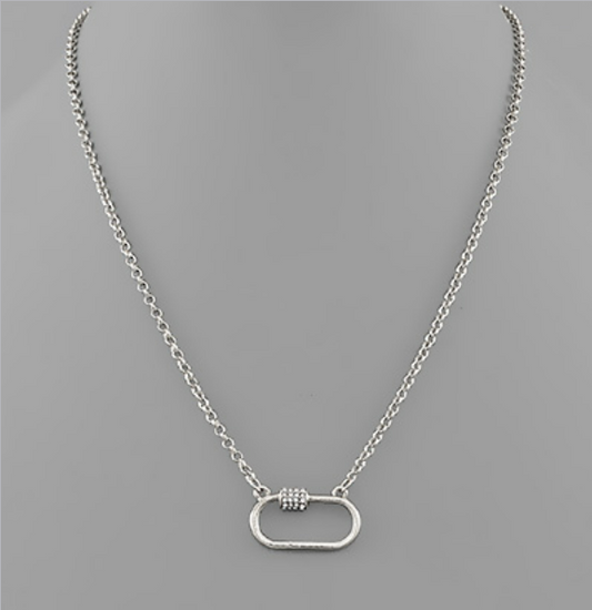 Crystal Carabiner Necklace