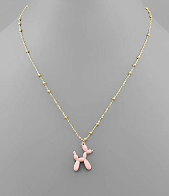 Pink Balloon Animal Necklace