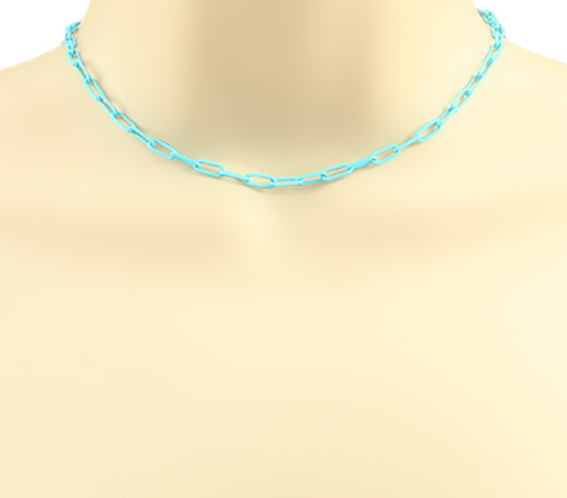 Color Paperclip Chain Choker in Multiple Colors