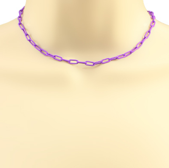 Color Paperclip Chain Choker in Multiple Colors