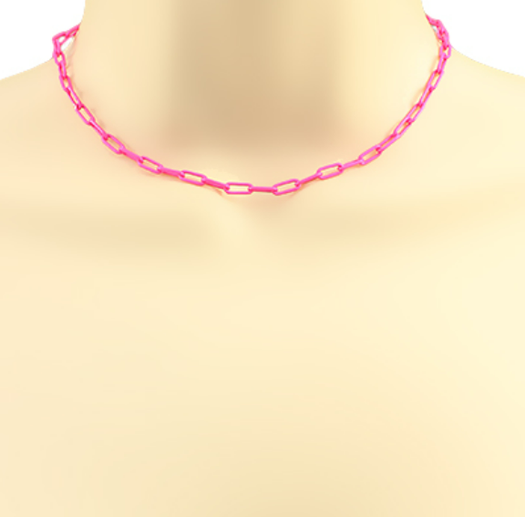 Color Paperclip Chain Choker in Multiple Colors