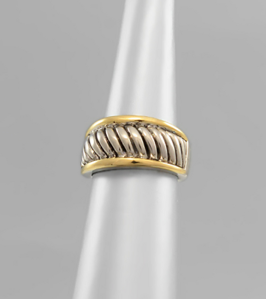 DY Inspired Cable Two Tone Ring