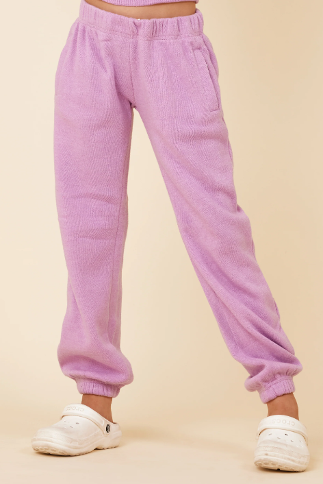 Girls Violet Slit Pocket Jogger