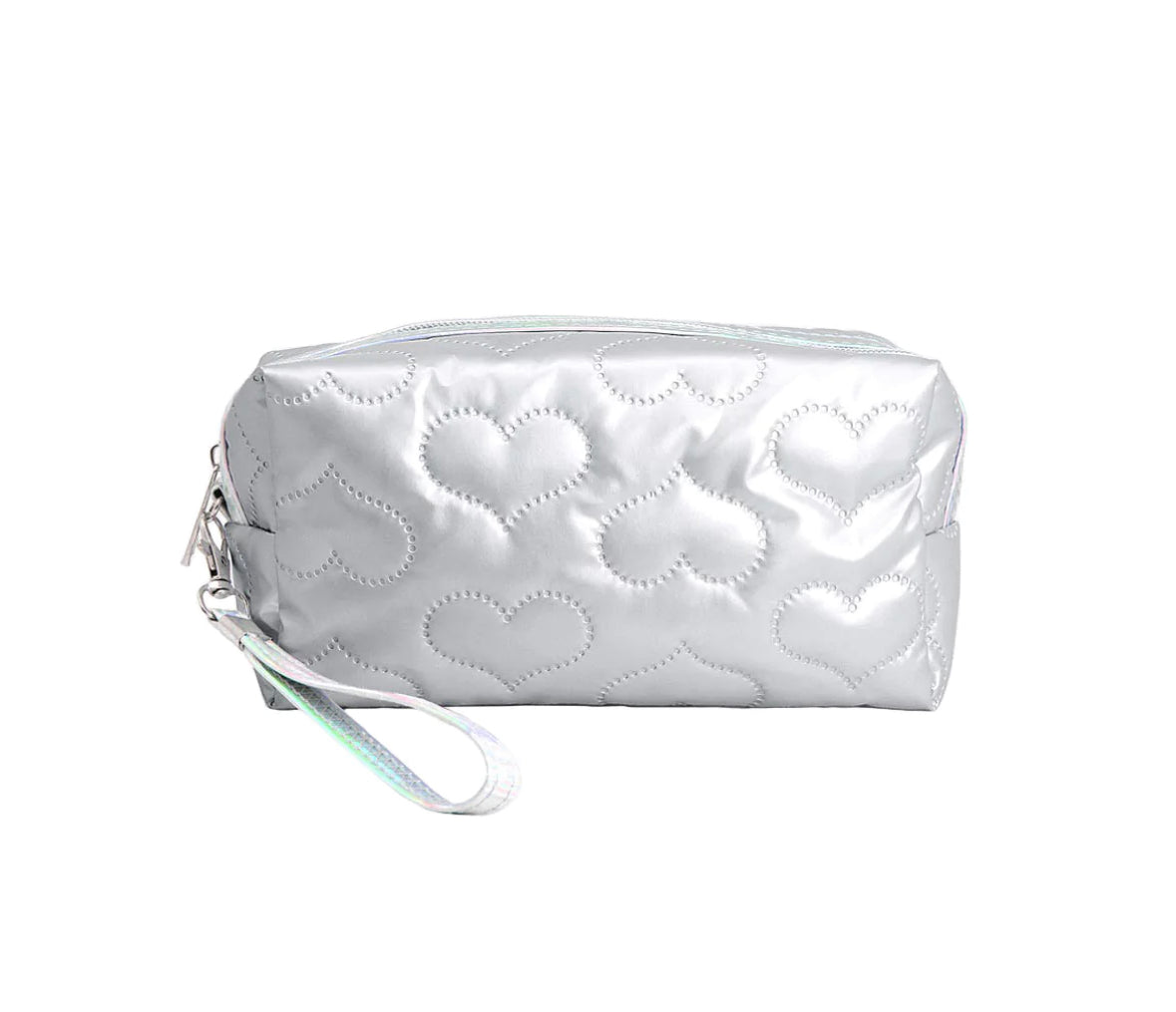 Heart Puffer Pouch Silver