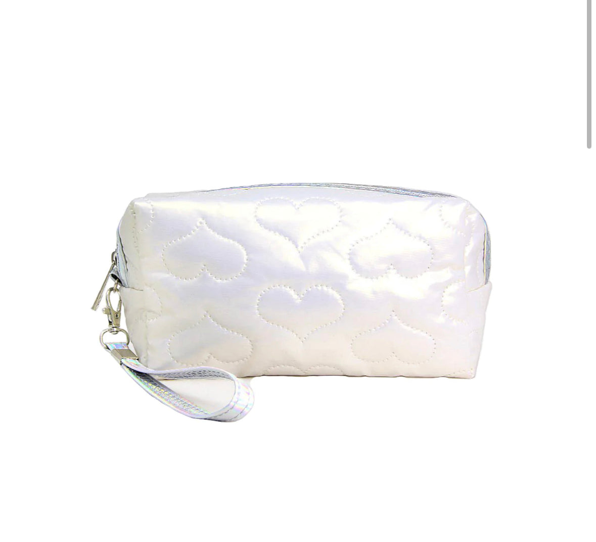 Heart Puffer Pouch White