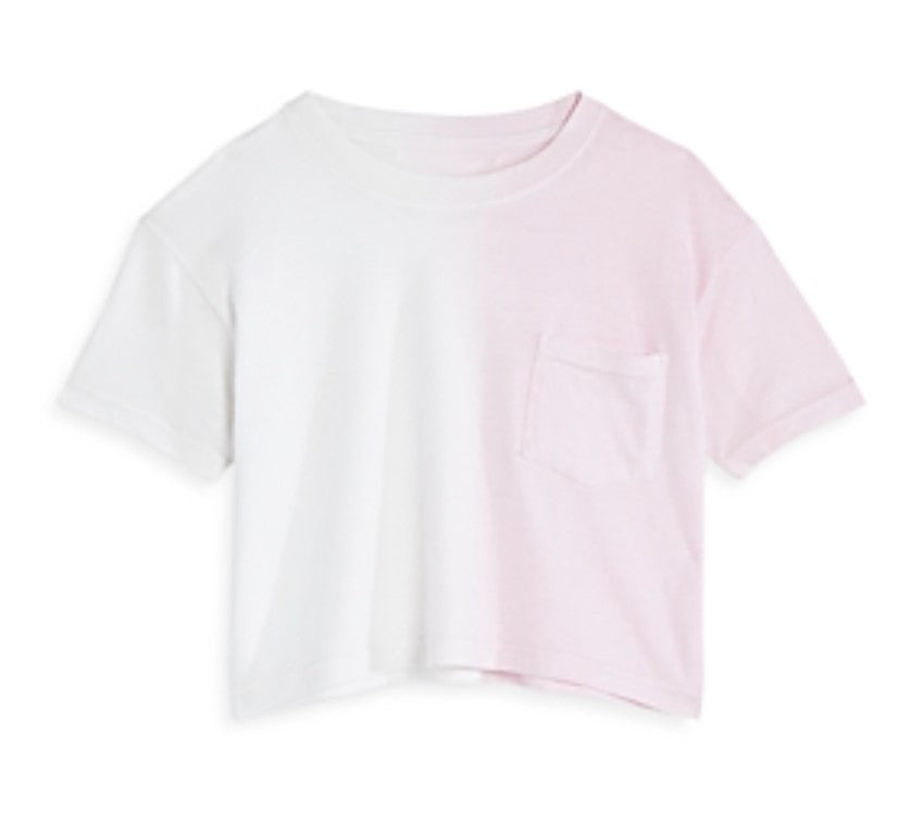 Girls White Blossom Pocket Tee