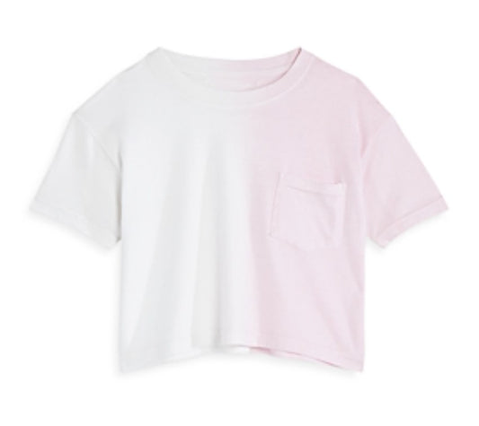 Girls White Blossom Pocket Tee